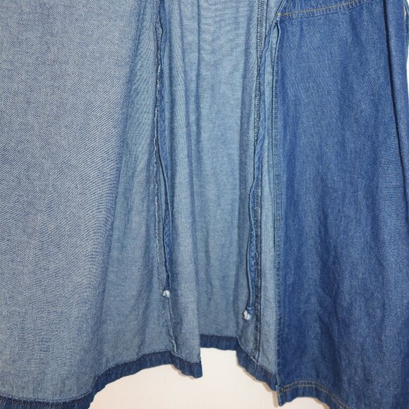Tabloid Denim Wrap Dress Sz Small Retro Grannycore Cottage Farm Classic Western - Picture 10 of 13